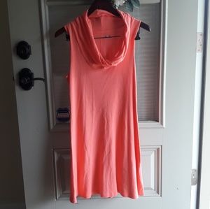 Sleeveless Cowl Neck Shift Dress.